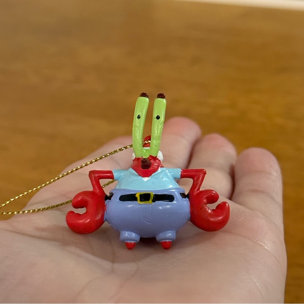 1 Mini Mr. Krabs Christmas Tree Ornament Vintage 2004 Spongebob Themed